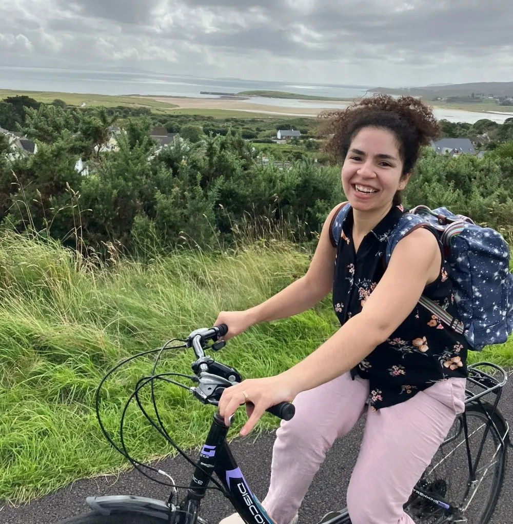 Talita on a bike